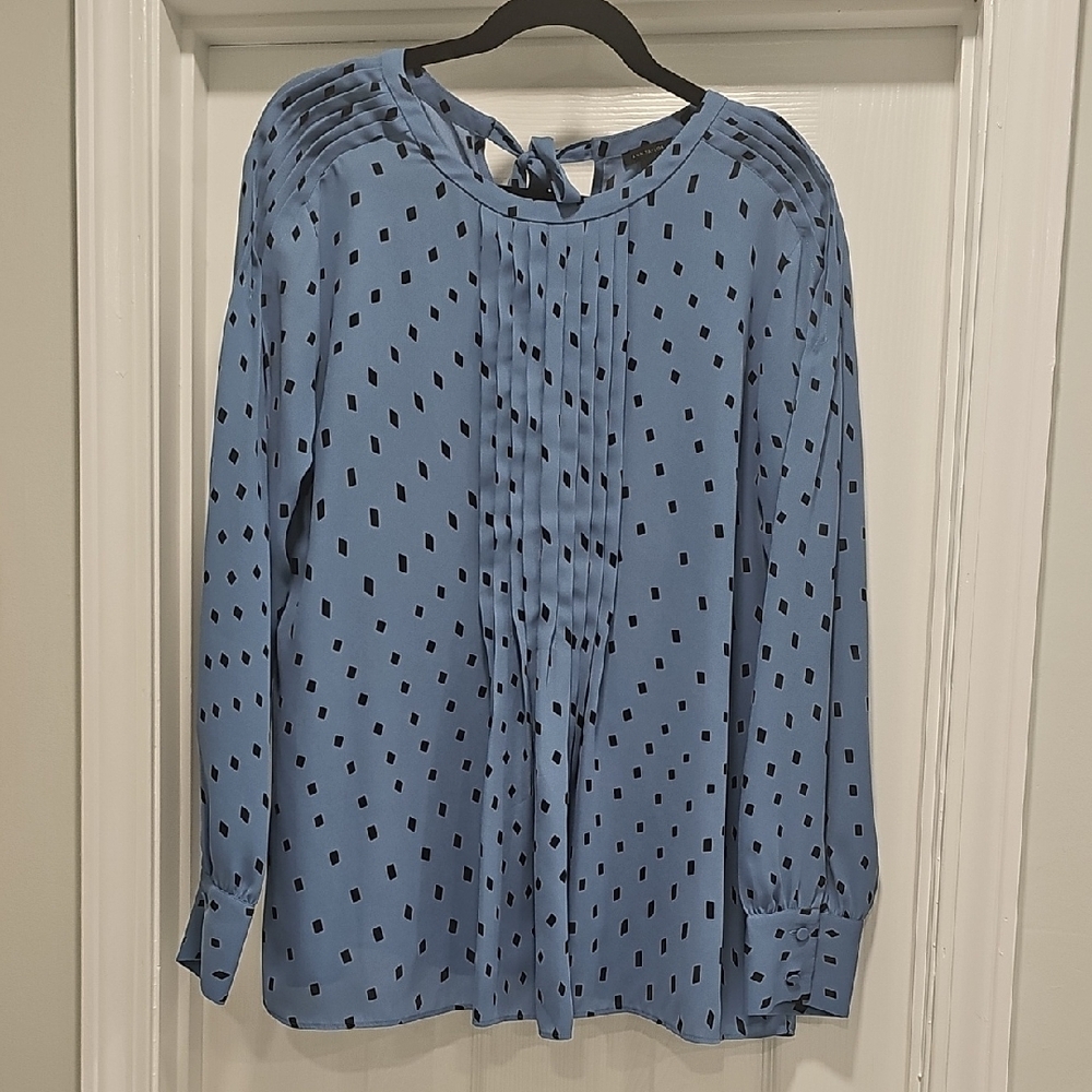 Blue Women's Top w/ Black Print
